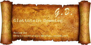 Glattstein Demeter névjegykártya